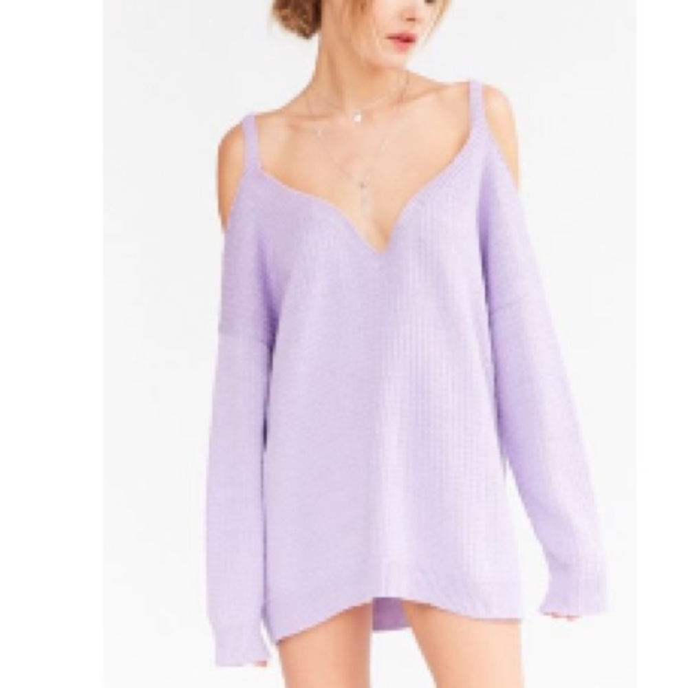 Urban outfitters cold shoulder V-neck sweater